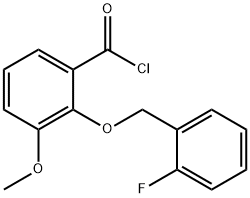 2-[(2-fluorobenzyl)oxy]-3-methoxybenzoyl chloride Struktur