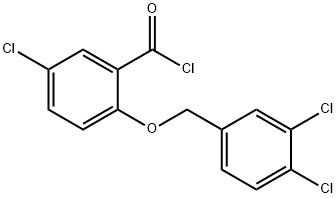 5-chloro-2-[(3,4-dichlorobenzyl)oxy]benzoyl chloride Struktur