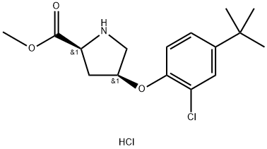 Methyl (2S,4S)-4-[4-(tert-butyl)-2-chlorophenoxy]-2-pyrrolidinecarboxylate hydrochloride Struktur