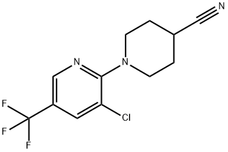 1-[3-Chloro-5-(trifluoromethyl)-2-pyridinyl]-4-piperidinecarbonitrile Struktur