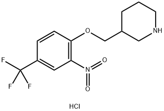 3-{[2-Nitro-4-(trifluoromethyl)phenoxy]-methyl}piperidine hydrochloride Struktur