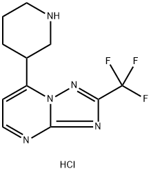 7-Piperidin-3-yl-2-trifluoromethyl-[1,2,4]-triazolo[1,5-a]pyrimidine hydrochloride Struktur