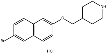 4-{[(6-Bromo-2-naphthyl)oxy]methyl}piperidinehydrochloride Struktur