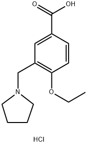 4-Ethoxy-3-pyrrolidin-1-ylmethyl-benzoic acidhydrochloride Struktur