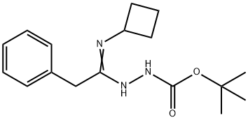 N'-[1-Cyclobutylamino-2-phenylethylidene]-hydrazinecarboxylic acid tert-butyl ester Struktur