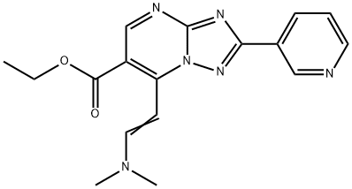 Ethyl 7-[(E)-2-(dimethylamino)vinyl]-2-pyridin-3-yl[1,2,4]triazolo[1,5-a]pyrimidine-6-carboxylate Struktur