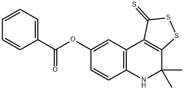 4,4-Dimethyl-1-thioxo-4,5-dihydro-1H-[1,2]-dithiolo[3,4-c]quinolin-8-yl benzoate Struktur