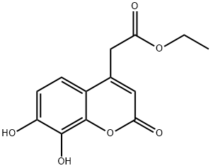 Ethyl (7,8-dihydroxy-2-oxo-2H-chromen-4-yl)acetate Struktur