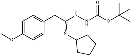 N'-[1-Cyclopentylamino-2-(4-methoxyphenyl)ethylide ne]hydrazinecarboxylic acid tert-butyl ester Struktur