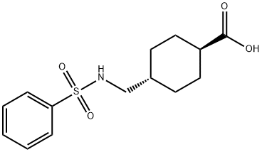 trans-4-{[(Phenylsulfonyl)amino]-methyl}cyclohexanecarboxylic acid Struktur