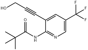 N-(3-(3-Hydroxyprop-1-yn-1-yl)-5-(trifluoromethyl)-pyridin-2-yl)pivalamide Struktur