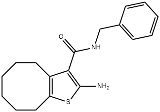 2-AMINO-N-BENZYL-4,5,6,7,8,9-HEXAHYDROCYCLOOCTA[B]THIOPHENE-3-CARBOXAMIDE Struktur