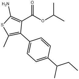 Isopropyl 2-amino-4-(4-sec-butylphenyl)-5-methylthiophene-3-carboxylate Struktur