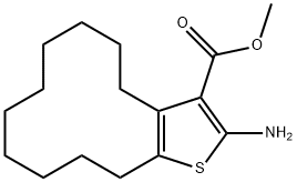 Methyl 2-amino-4,5,6,7,8,9,10,11,12,13-decahydrocyclododeca[b]thiophene-3-carboxy Struktur