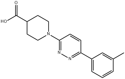 1-[6-(3-methylphenyl)pyridazin-3-yl]piperidine-4-carboxylic acid Struktur