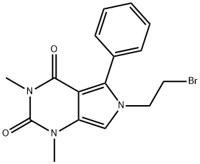 6-(2-bromoethyl)-1,3-dimethyl-5-phenyl-1H-pyrrolo[3,4-d]pyrimidine-2,4(3H,6H)-dione Struktur