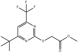 methyl {[4-tert-butyl-6-(trifluoromethyl)pyrimidin-2-yl]thio}acetate Struktur