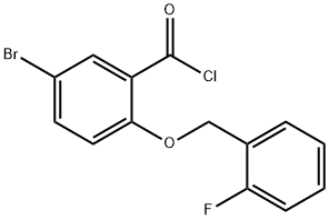 5-bromo-2-[(2-fluorobenzyl)oxy]benzoyl chloride Struktur