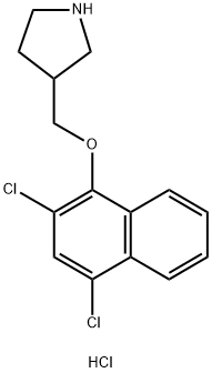 2,4-Dichloro-1-naphthyl 3-pyrrolidinylmethylether hydrochloride Struktur