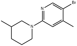 5-Bromo-4-methyl-2-(3-methyl-1-piperidinyl)-pyridine Struktur