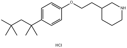 3-{2-[4-(1,1,3,3-Tetramethylbutyl)phenoxy]-ethyl}piperidine hydrochloride Struktur