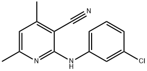 3-pyridinecarbonitrile, 2-[(3-chlorophenyl)amino]-4,6-dime Struktur