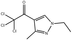 2,2,2-Trichloro-1-(1-ethyl-3-methyl-1H-pyrazol-4-yl)ethanone Struktur