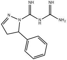 N-[Amino(imino)methyl]-5-phenyl-4,5-dihydro-1H-pyrazole-1-carboximidamide Struktur