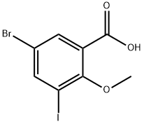 5-Bromo-3-iodo-2-methoxybenzenecarboxylic acid Struktur