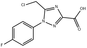 5-(Chloromethyl)-1-(4-fluorophenyl)-1H-1,2,4-triazole-3-carboxylic acid Struktur