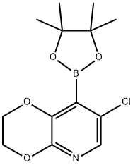 7-Chloro-8-(4,4,5,5-tetramethyl-1,3,2-dioxaborolan-2-yl)-2,3-dihydro-[1,4]dioxino[2,3-b]pyridine Struktur