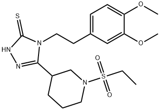 4-(3,4-Dimethoxyphenethyl)-5-(1-(ethylsulfonyl)-piperidin-3-yl)-4H-1,2,4-triazole Struktur