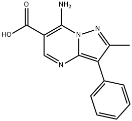 7-Amino-2-methyl-3-phenylpyrazolo-[1,5-a]pyrimidine-6-carboxylic acid Struktur