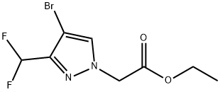 Ethyl [4-bromo-3-(difluoromethyl)-1H-pyrazol-1-yl]acetate Struktur