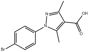 1-(4-bromophenyl)-3,5-dimethyl-1H-pyrazole-4-carboxylic acid Struktur