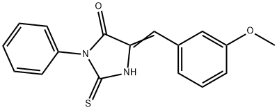 (5E)-2-mercapto-5-(3-methoxybenzylidene)-3-phenyl-3,5-dihydro-4H-imidazol-4-one Struktur