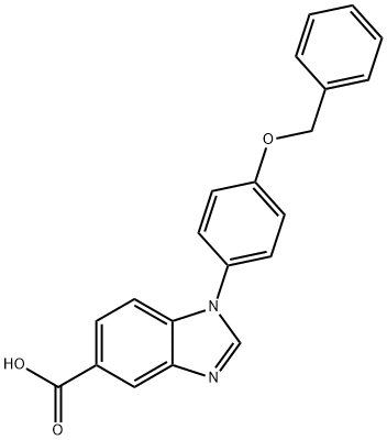 1-[4-(benzyloxy)phenyl]-1H-benzimidazole-5-carboxylic acid Struktur