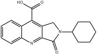 2-cyclohexyl-3-oxo-2,3-dihydro-1H-pyrrolo[3,4-b]quinoline-9-carboxylic acid Struktur