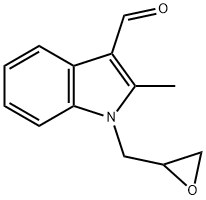 2-methyl-1-(oxiran-2-ylmethyl)-1H-indole-3-carbaldehyde Struktur