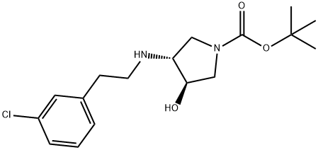 tert-butyl (3R,4R)-3-{[2-(3-chlorophenyl)ethyl]amino}-4-hydroxypyrrolidine-1-carboxylate Struktur