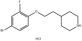 4-[2-(4-Bromo-2-fluorophenoxy)ethyl]piperidinehydrochloride Struktur