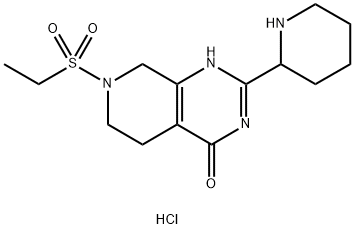 7-Ethanesulfonyl-2-piperidin-2-yl-5,6,7,8-tetra-hydro-pyrido[3,4-d]pyrimidin-4-ol hydrochloride Struktur