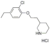 3-[2-(2-Chloro-4-ethylphenoxy)ethyl]piperidinehydrochloride Struktur