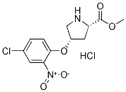 Methyl (2S,4S)-4-(4-chloro-2-nitrophenoxy)-2-pyrrolidinecarboxylate hydrochloride Struktur