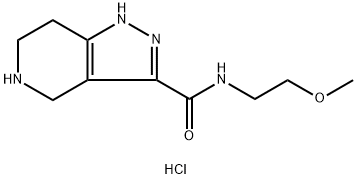 N-(2-Methoxyethyl)-4,5,6,7-tetrahydro-1H-pyrazolo-[4,3-c]pyridine-3-carboxamide hydrochloride Struktur