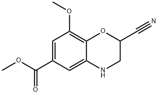 Methyl 2-cyano-8-methoxy-3,4-dihydro-2H-1,4-benzoxazine-6-carboxylate Struktur