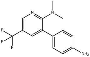 [3-(4-Amino-phenyl)-5-trifluoromethyl-pyridin-2-yl]-dimethyl-amine Struktur