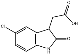 (5-Chloro-2-oxo-2,3-dihydro-1H-indol-3-yl)-acetic acid Struktur