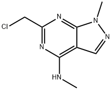 6-(Chloromethyl)-N,1-dimethyl-1H-pyrazolo[3,4-d]-pyrimidin-4-amine Struktur