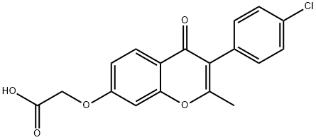 {[3-(4-Chlorophenyl)-2-methyl-4-oxo-4H-chromen-7-yl]oxy}acetic acid Struktur